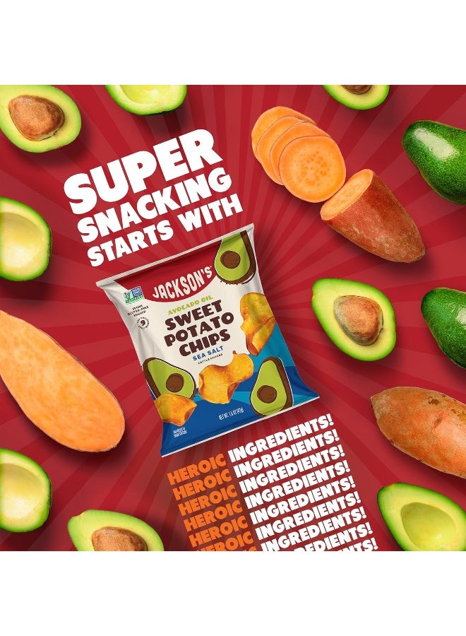Jackson's Jackson’s Sweet Potato Kettle Chips with Sea Salt made with Premium Avocado Oil (1.5 oz, Pack of 10) - Allergen-friendly, Gluten Free, Peanut Free, Vegan, Paleo Friendly - Shark Tank Product - Image 4